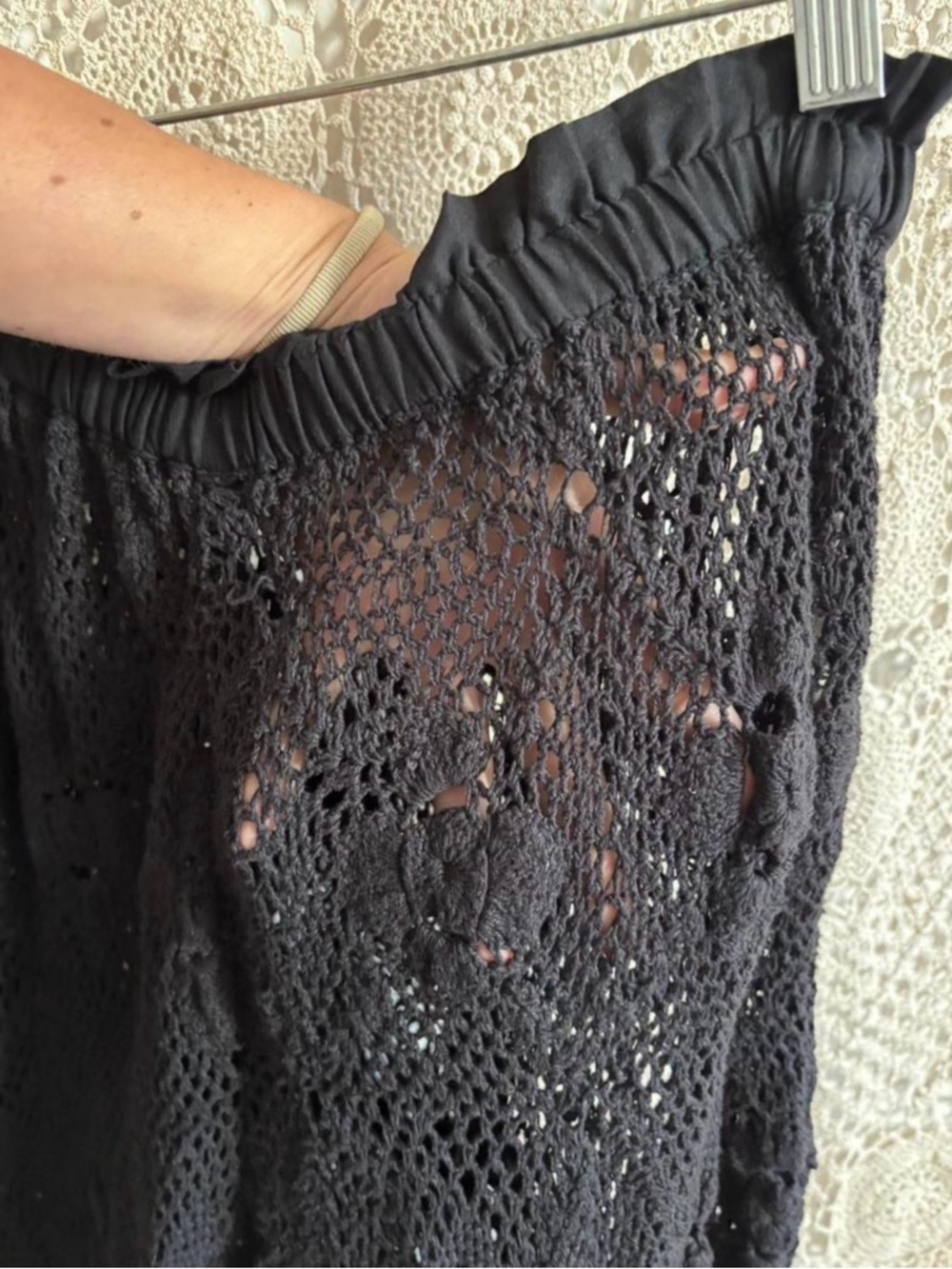 Alix Of Bohemia Black Crochet Wide-Leg Pants - Picture 3 of 3